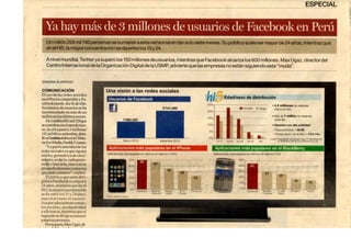 Ya hay más de 3 millones de usuarios de Facebook en Perú