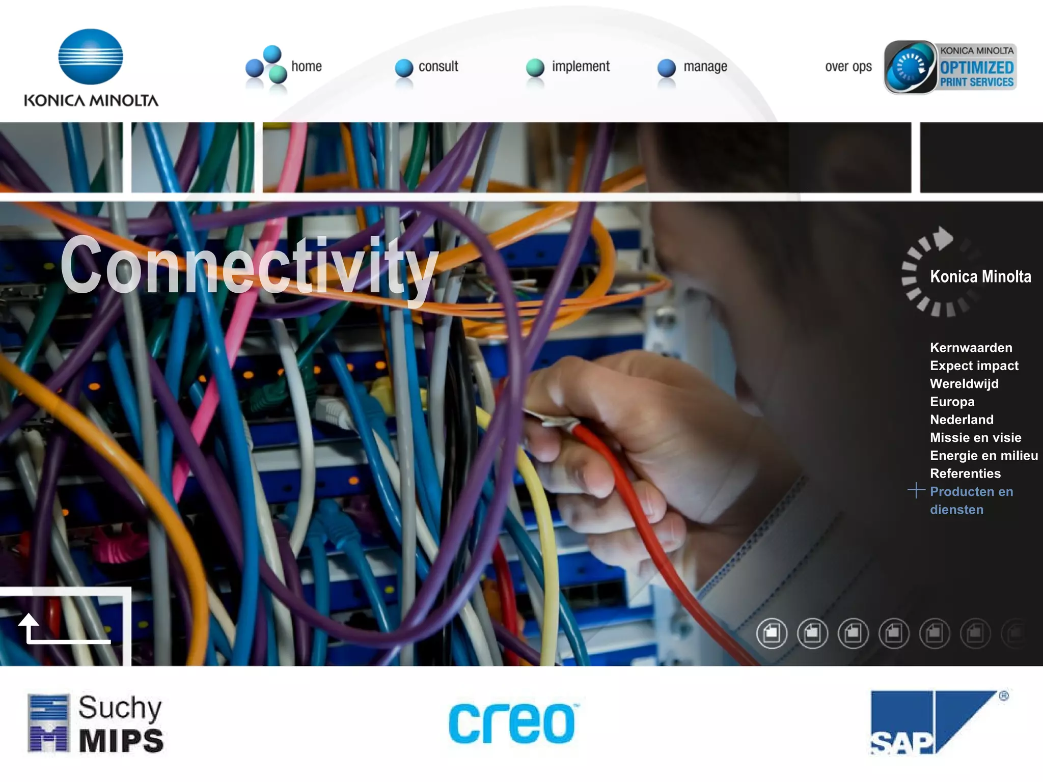 Connectivity Konica Minolta Kernwaarden Expect impact Wereldwijd Europa Nederland Missie en visie Energie en milieu Referenties Producten en  diensten 