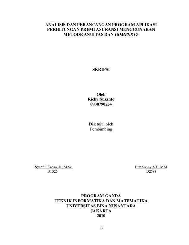 Proposal Skripsi Binus Ide Judul Skripsi Universitas