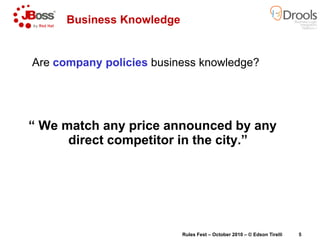 Are company policies business knowledge?
“ We match any price announced by any
Business Knowledge
“ We match any price ann...