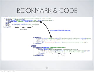 BOOKMARK & CODE




                                    21
vendredi 10 septembre 2010
 