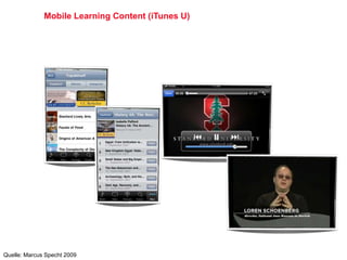 Mobile Learning Content (iTunes U)
Quelle: Marcus Specht 2009
 