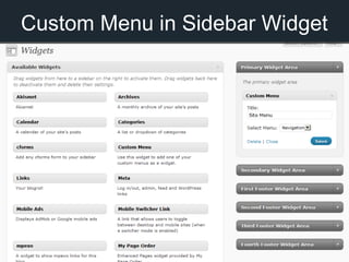 Custom Menu in Sidebar Widget
 
