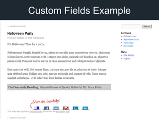 Custom Fields Example
 