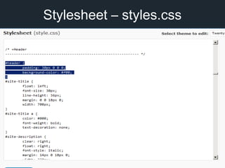 Stylesheet – styles.css
 