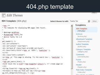 404.php template
 