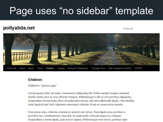 Page uses “no sidebar” template
 