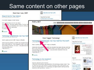 Same content on other pages
 