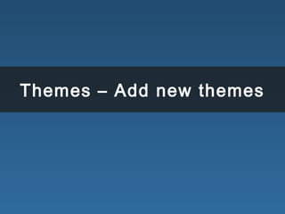 Themes – Add new themes
 