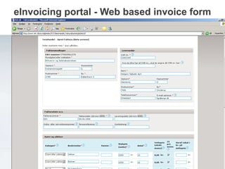 eInvoicing portal - Web based invoice form
 