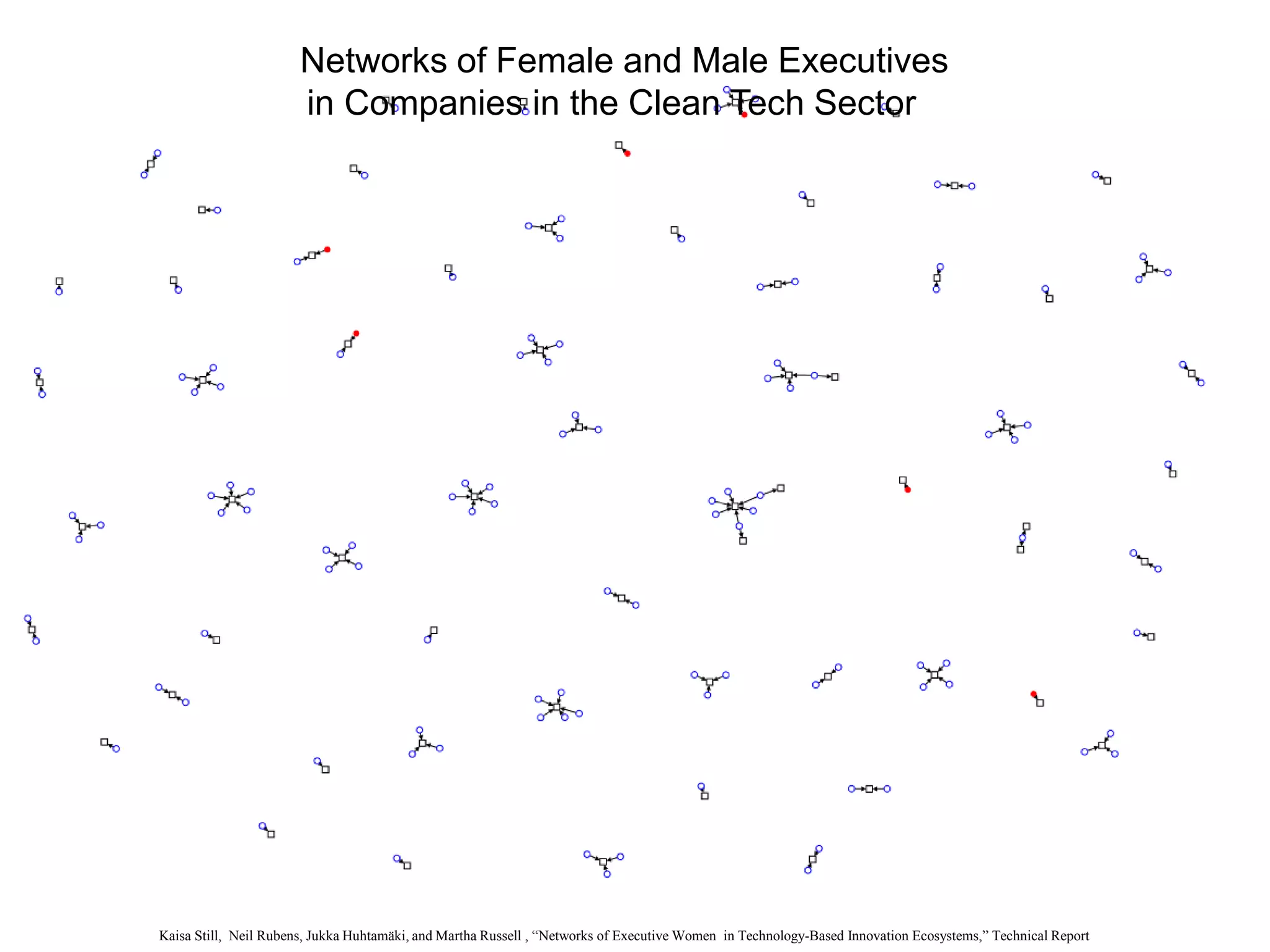 Networks of Female and Male Executives
in Companies in the Clean Tech Sector
Kaisa Still, Neil Rubens, Jukka Huhtamäki, and Martha Russell , “Networks of Executive Women in Technology-Based Innovation Ecosystems,” Technical Report
 