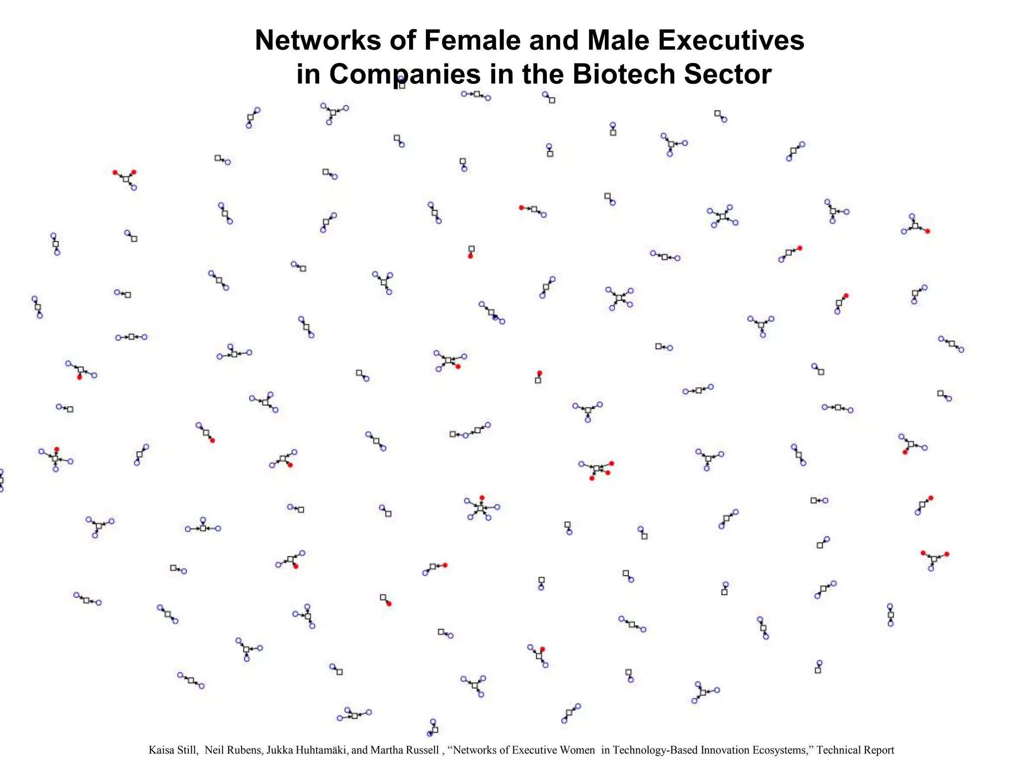 Networks of Female and Male Executives
in Companies in the Biotech Sector
Kaisa Still, Neil Rubens, Jukka Huhtamäki, and Martha Russell , “Networks of Executive Women in Technology-Based Innovation Ecosystems,” Technical Report
 