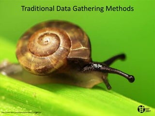 http://www.flickr.com/photos/tomatoskin/1339929731/
Traditional Data Gathering Methods
 