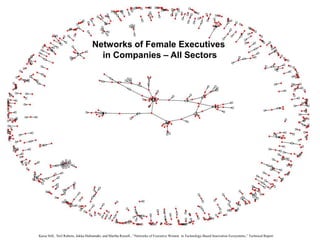 Kaisa Still, Neil Rubens, Jukka Huhtamäki, and Martha Russell , “Networks of Executive Women in Technology-Based Innovation Ecosystems,” Technical Report
Networks of Female Executives
in Companies – All Sectors
 