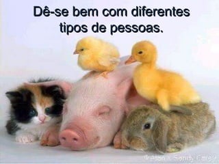 Dê-se bem com diferentesDê-se bem com diferentes
tipos de pessoas.tipos de pessoas.
 