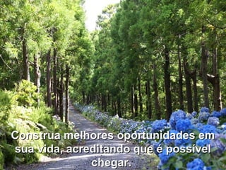 Construa melhores oportunidades emConstrua melhores oportunidades em
sua vida, acreditando que é possívelsua vida, acreditando que é possível
chegar.chegar.
 