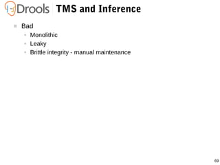 69
TMS and Inference
 Bad
● Monolithic
● Leaky
● Brittle integrity - manual maintenance
 