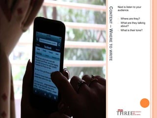 Content – Who to write forDo you know who your audience is?69% male, 