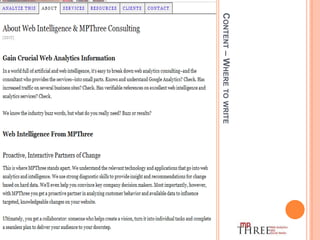 31% 50+ yrsContent – Who to write forDo you know who your audience is?69% male, 