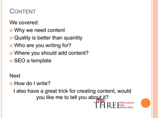 31% 50+ yrsContent – Where to write
