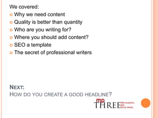 Content – Where to write