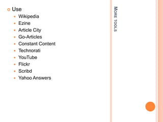 Content – Finding materialWrite Chatter