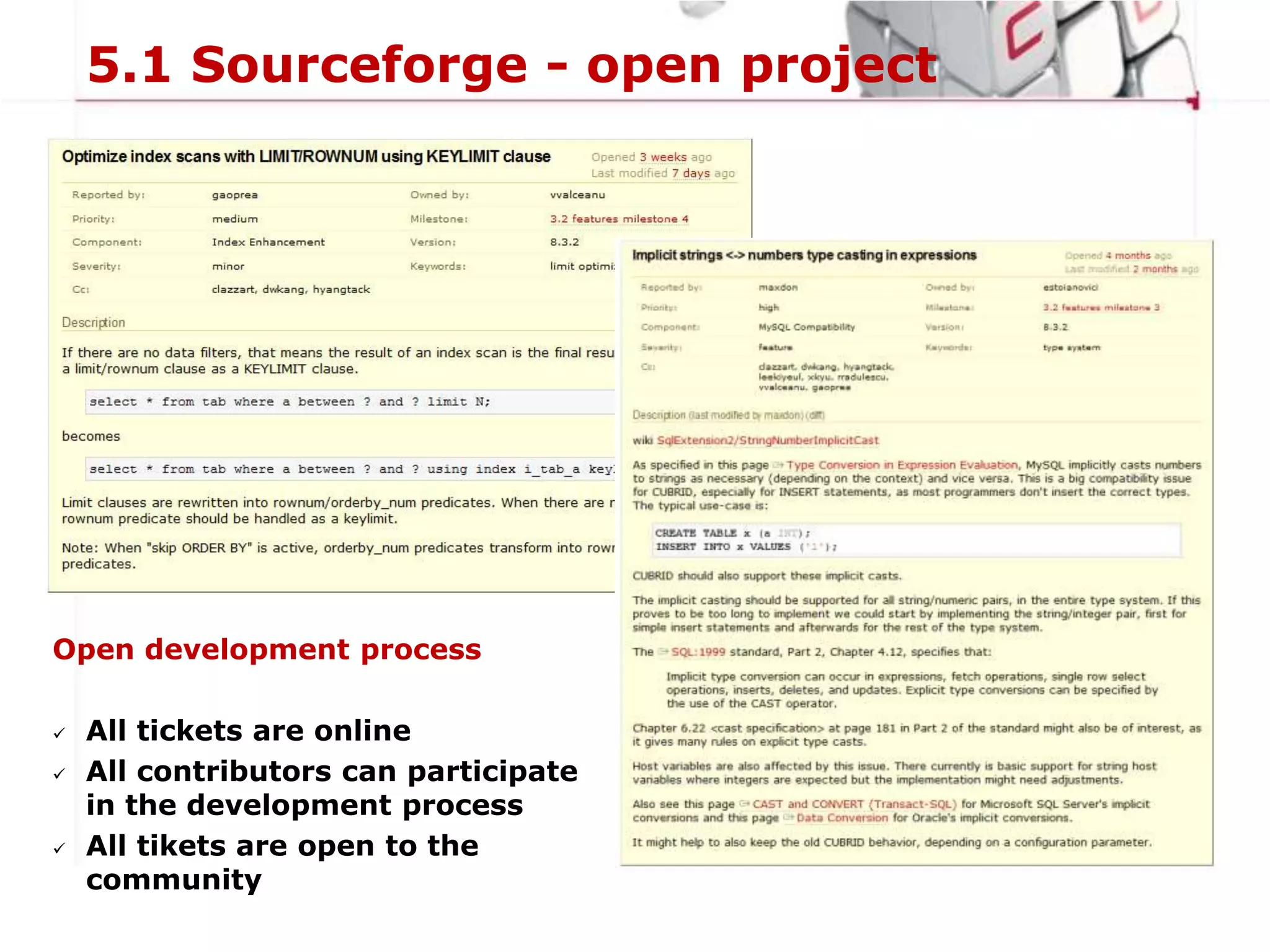 Various Interfaces and Easy Management Tool SupportedInterfaces         CUBRID Manager GUI ToolODBCOLEDBJDBCPHPCCI PythonRubyBrokersCUBRID Manager Server    Connection Pooling      Job Queuing     Monitoring/Logging     Query Parser OptimizerLock Caching       Transaction   Manager   Object ManagerDatabase ServerUtilities(Backup/Restore/Compact/Check/Lock..)LockManagerQuery ManagerStorage ManagerLogManager