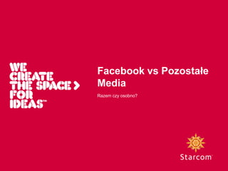 Facebook vs Pozostałe
Media
Razem czy osobno?
 