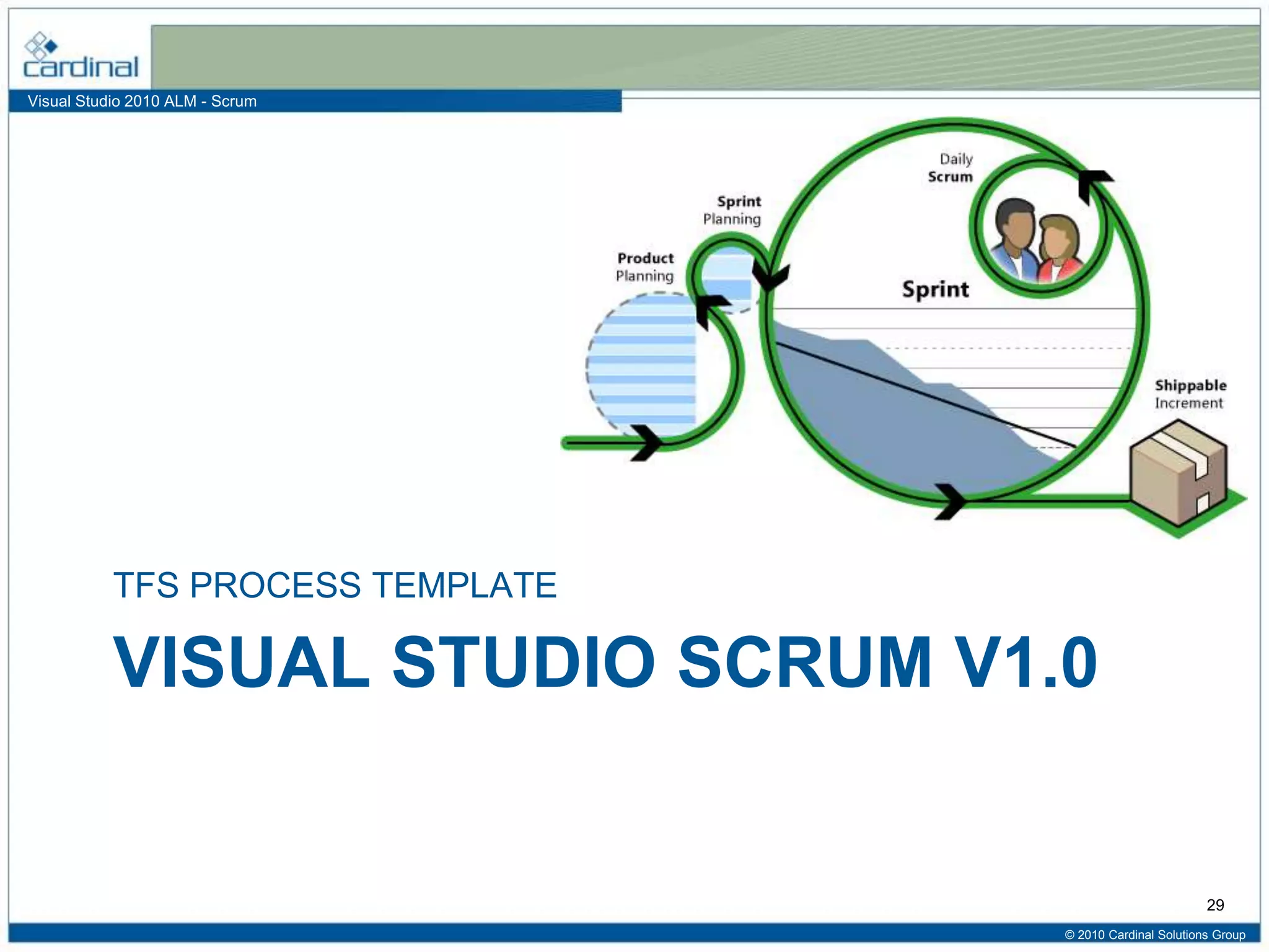 Visual Studio 2010 ALM - Scrum
VISUAL STUDIO SCRUM V1.0
TFS PROCESS TEMPLATE
© 2010 Cardinal Solutions Group
29
 