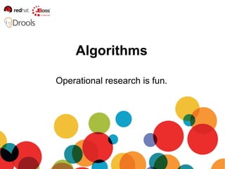 Algorithms
Operational research is fun.
 