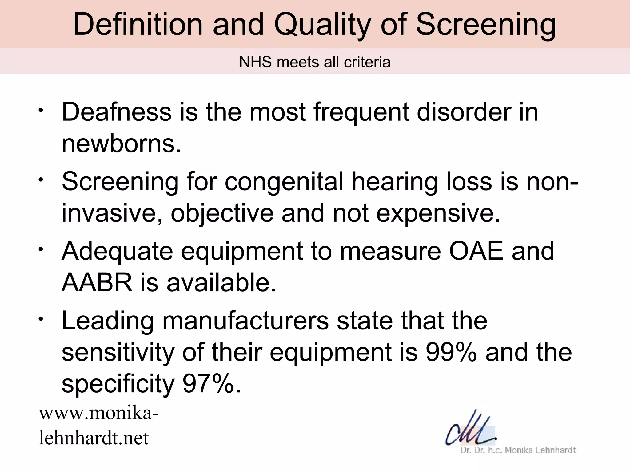Universal neonatal hearing screening - is it obligatory, voluntary or ...