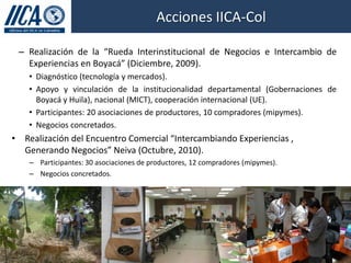 Hacia el Desarrollo de Mercados de Frutas para Pequeños Productores en Colombia, IICA