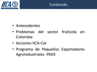 Hacia el Desarrollo de Mercados de Frutas para Pequeños Productores en Colombia, IICA
