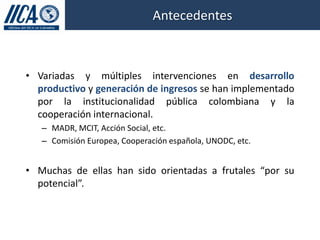 Hacia el Desarrollo de Mercados de Frutas para Pequeños Productores en Colombia, IICA