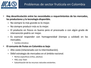 Hacia el Desarrollo de Mercados de Frutas para Pequeños Productores en Colombia, IICA