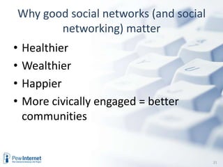 Behold the idea of networked individualismBarry Wellman – University of TorontoThe turn from groups to social networks = a new social operating system11