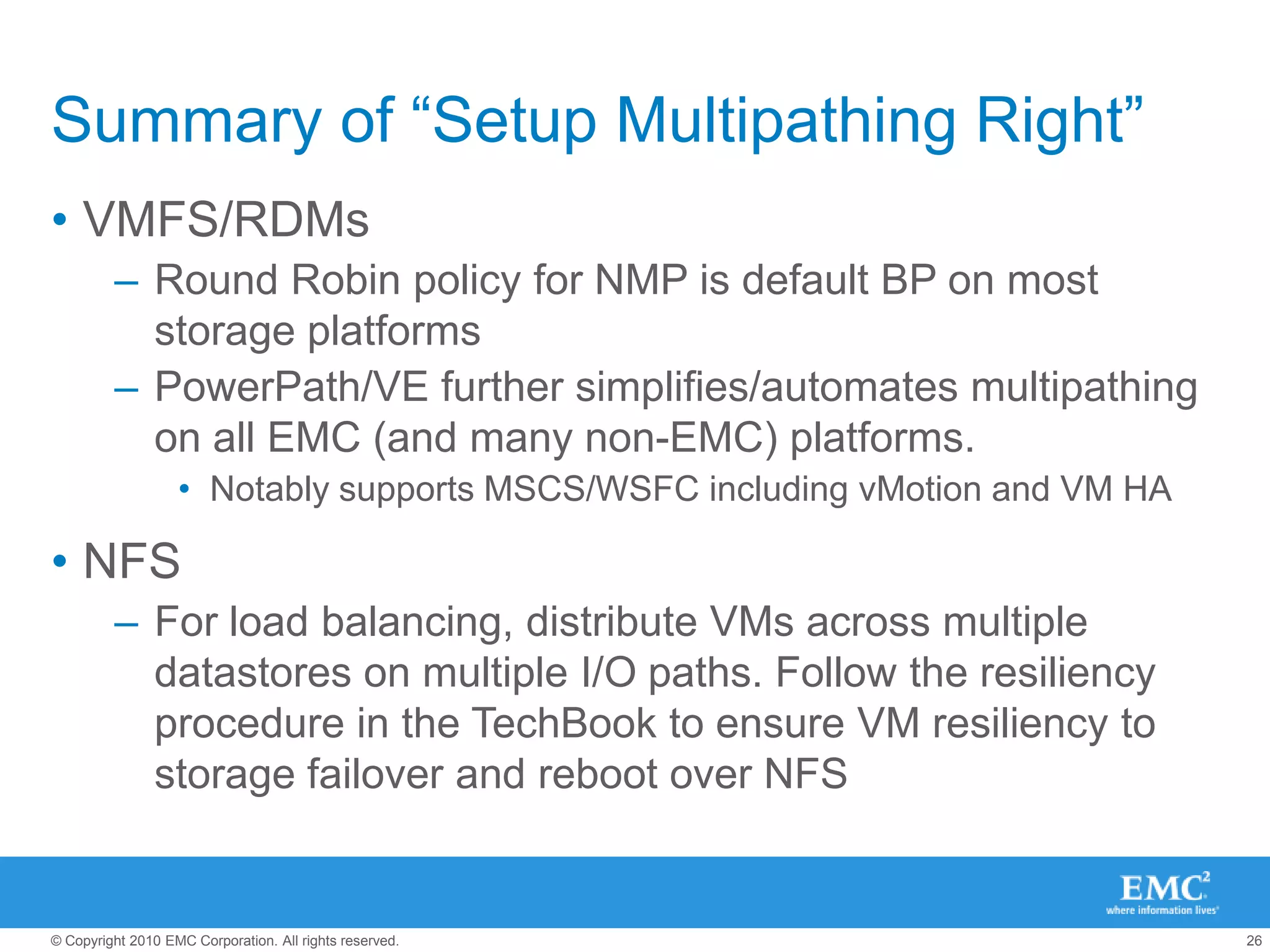 Use Multiple NFS datastores & 10GbE