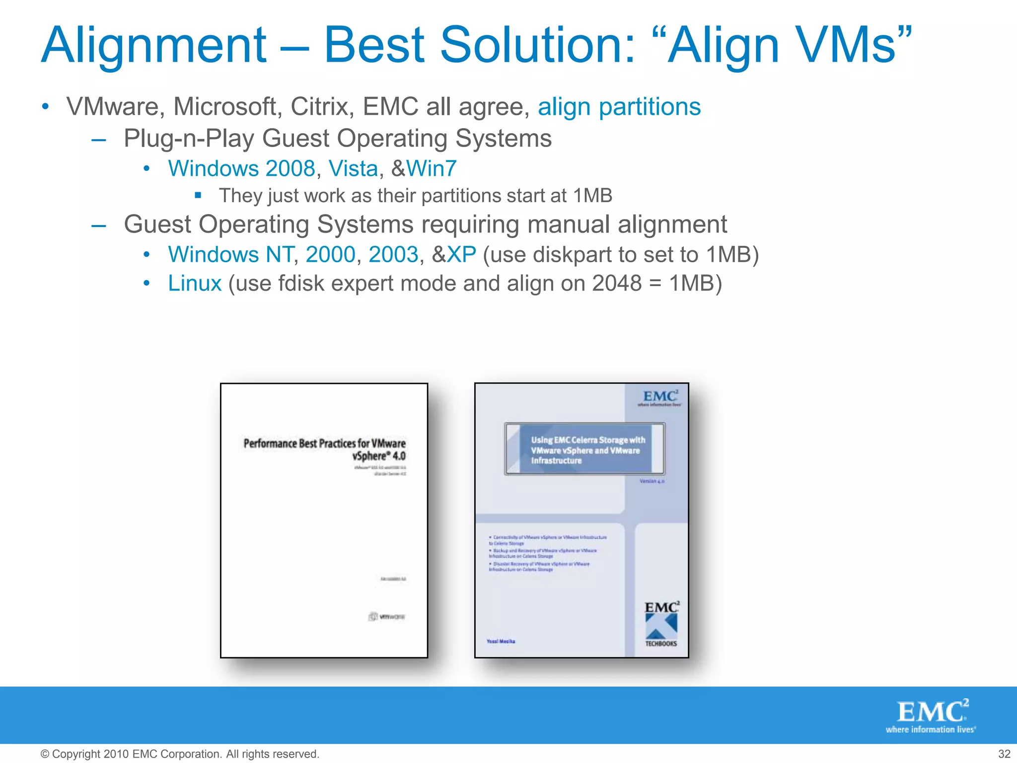 General NFS Best Practices – Multi-Switch Link AggregationAllows two physical switches to operate as a single logical fabricMuch simpler network designSingle IP subnetProvides multiple active connections to each storage controllerEasily scales to more connections by adding NICs and aliasesStorage controller connection load balancing is automatically managed by the EtherChannel IP load-balancing policy