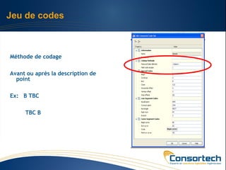 Jeu de codes



Méthode de codage

Avant ou après la description de
  point

Ex: B TBC

     TBC B
 