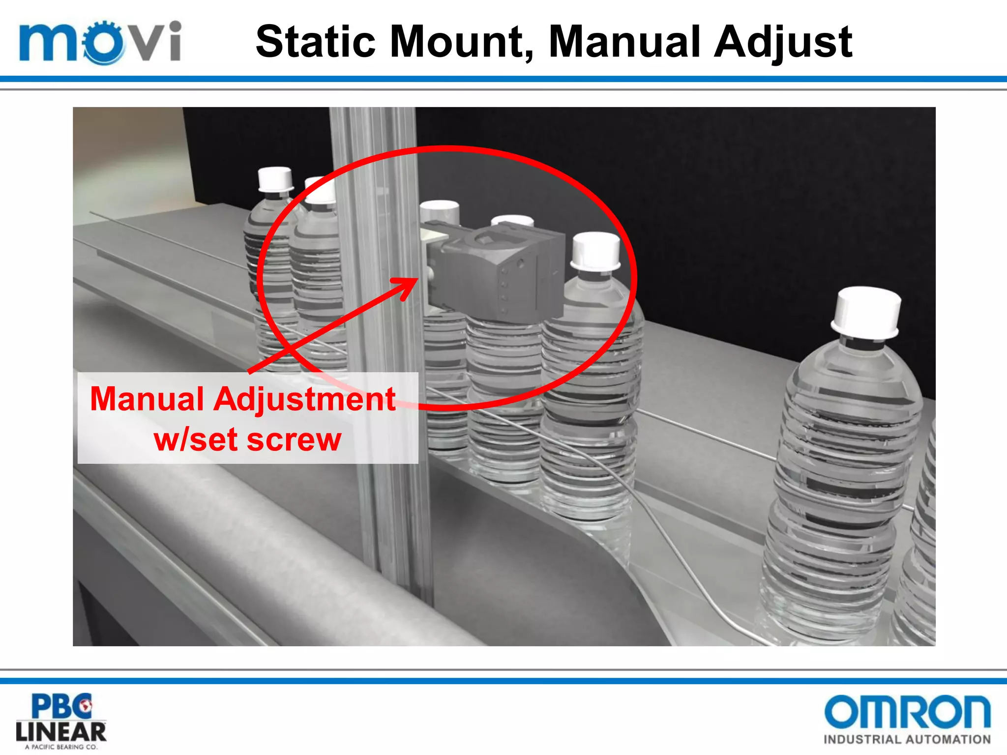 Static Mount, Manual Adjust

Manual Adjustment
w/set screw

 