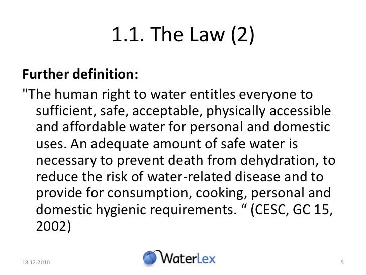 Human right to water & water rights trading