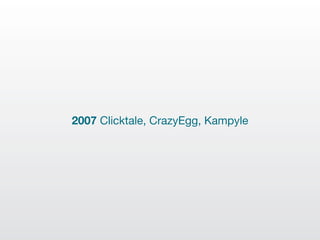 2007 Clicktale, CrazyEgg, Kampyle
 