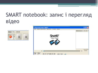 SMART notebook: запис і перегляд
відео
 