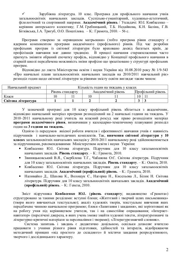 Конспекти уроків з зарубіжної 10 клас бальзак