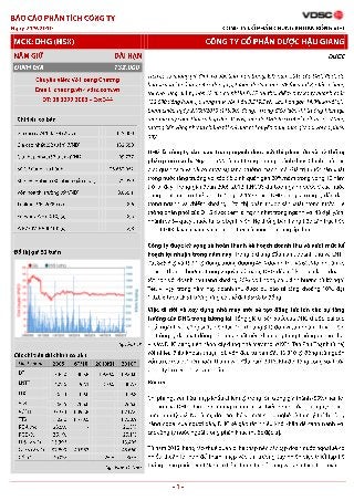  Báo cáo phân tích cổ phiếu CTCP dược Hậu Giang ( do Rong Viet securities thực hiện (2010.09.24))