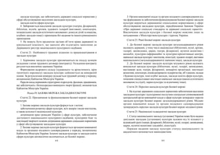88 89
3. Органи виконавчої влади та органи місцевого самоврядування під
час формування та забезпечення функціонування базової мережі закладів
культури керуються державними соціальними нормативами у сфері
обслуговування закладами культури, передбаченими Законом України
«Про державні соціальні стандарти та державні соціальні гарантії».
Виключення закладів культури з базової мережі можливе лише за
погодженням з Міністерством культури і туризму України.
Стаття 23. Рівні базової мережі закладів культури
1. До базової мережі закладів культури загальнодержавного рівня
належать державні, у тому числі національні (бібліотеки, музеї, архіви,
галереї, заповідники, цирки, театри, філармонії, музичні колективи і
ансамблі, культурно-інформаційні та культурно-просвітницькі центри,
навчальні закладикультури і мистецтва, кіностудії, художні галереї, виставки
національного (загальнодержавного) значення тощо), заклади культури.
2. До базової мережі закладів культури місцевого рівня належать
комунальні заклади культури (бібліотеки, музеї, галереї, заповідники,
виставкові зали, театри, філармонії, концертні організації, мистецькі
колективи, кінотеатри, кіновідеопрокатні підприємства, об’єднання, палаци
і будинки культури, інші клубні заклади, заклади освіти сфери культури,
початкові спеціалізовані мистецькі навчальні заклади (школи естетичного
виховання та студії), парки культури та відпочинку тощо).
Стаття 24. Переліки закладів культури базової мережі
1. На підставі державнихсоціальнихнормативів забезпеченнянаселення
закладами культури і культурними послугами спеціально уповноважений
центральний орган виконавчої влади усфері культури затверджує перелік
закладів культури базової мережі загальнодержавного рівня. Місцеві
органи виконавчої влади та органи місцевого самоврядування
затверджують переліки закладів культури базової мережі місцевогорівня.
Стаття 25. Національні та академічні заклади культури
1. Статус національного закладу(установи) України може бути надано
декільком закладам (установам) культури залежно від їх кількості у
відповіднійгрупі (театри, філармонії,бібліотеки, музеї, галереї, заповідники,
цирки, музичні колективи і ансамблі, кіностудії).
Порядок надання закладу культури статусу національного та
академічного визначається законодавством.
заклади культури, що забезпечують державні соціальні нормативи у
сфері обслуговування населення закладами культури;
заклади освіти сфери культури.
4. Забороняється виселення закладів культури (театрів, філармоній,
бібліотек, музеїв, архівів, художніх галерей (виставок), кінотеатрів,
позашкільних закладів естетичного виховання і дозвілля дітей та юнацтва,
клубних закладів тощо) з приміщень без надання їм іншого рівноцінного
приміщення.
5. Не можуть бути предметом застави об’єкти права державної та
комунальної власності, що занесені або підлягають занесенню до
Державного реєстру національного культурного надбання.
Стаття 21. Особливості трудових відносин та працевлаштування в
закладах культури
1. Керівники закладів культури призначаються на посаду шляхом
укладення з ними трудового договору (контракту). Укладення контракту
регулюється виключно законами України.
Формування кадрового складу (художнього та артистичного, крім
технічного персоналу) закладів культури здійснюється на конкурсній
основі. За результатами конкурсуукладається трудовий договір упорядку,
визначеномуКабінетом Міністрів України.
Перелікпосад керівниківструктурнихпідрозділів, фахівців, працівників,
які забезпечують і безпосередньовиконують творчі функції, визначається
Кабінетом Міністрів України.
Розділ IV. БАЗОВА МЕРЕЖА ЗАКЛАДІВКУЛЬТУРИ
Стаття 22. Призначення та функціонування базової мережі закладів
культури
1. Базова мережа закладів культури формується з метою:
забезпечення розвиткусфери культури, всіх жанрів і видів мистецтва,
а також цілісності національної культури;
дотримання прав громадян України у сфері культури, забезпечення
доступності національного культурного надбання, культурних благ та
мистецької творчості шляхом дотриманнядержавних соціальнихнормативів
у сфері обслуговування закладами культури.
2. Базова мережа закладів культури формується органами виконавчої
влади та органами місцевого самоврядування у порядку, визначеному
Кабінетом Міністрів України. Існуючі заклади культури та заклади освіти
сфери культури автоматично включаються до базової мережі.
 