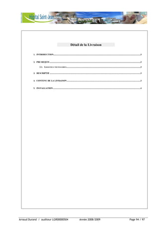 Arnaud Durand / auditeur LGR00000504 Année 2008/2009 Page 94 / 97
 