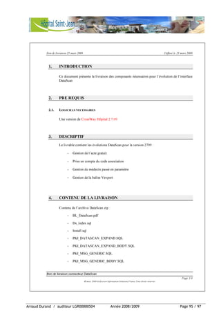 Arnaud Durand / auditeur LGR00000504 Année 2008/2009 Page 95 / 97
 