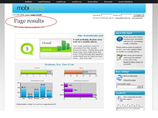 SEO
•
SEO for mobile is wide-open
•
Most mobile sites don’t use SEO
•
Implemented pared down SEO approach:
title and descr...