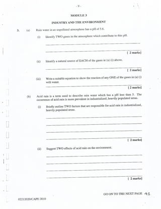 CAPE Chemistry Unit 2 Paper 2 2010
